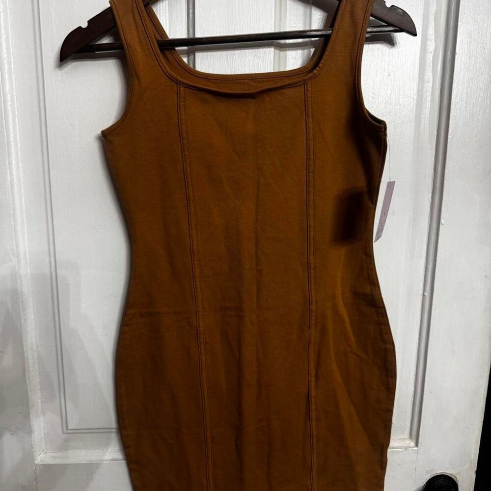 Wild-fable Women's Brown and Orange Dress
